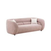 CocoonBouclé Sofa + Curved Bouclé Sofa with Solid Wood Frame + liqana