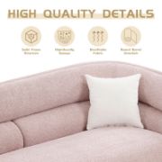CocoonBouclé Sofa + Curved Bouclé Sofa with Solid Wood Frame + liqana