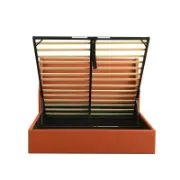 Modern Bed with Hydraulic Storage and Wingback Headboard