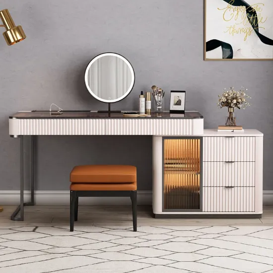 Liliana Desk & Vanity + Luxury Affordable Custom Living Room Sofa by Liqana – Saudi Arabia