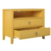 Elegant 2-Drawer Nightstand with Soft White Finish