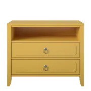Elegant 2-Drawer Nightstand with Soft White Finish