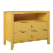 Elegant 2-Drawer Nightstand with Soft White Finish