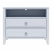 Elegant 2-Drawer Nightstand with Soft White Finish