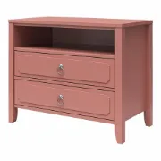 Elegant 2-Drawer Nightstand with Soft White Finish