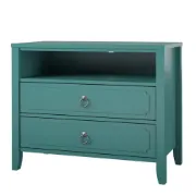 Elegant 2-Drawer Nightstand with Soft White Finish