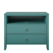 Elegant 2-Drawer Nightstand with Soft White Finish