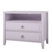 Elegant 2-Drawer Nightstand with Soft White Finish